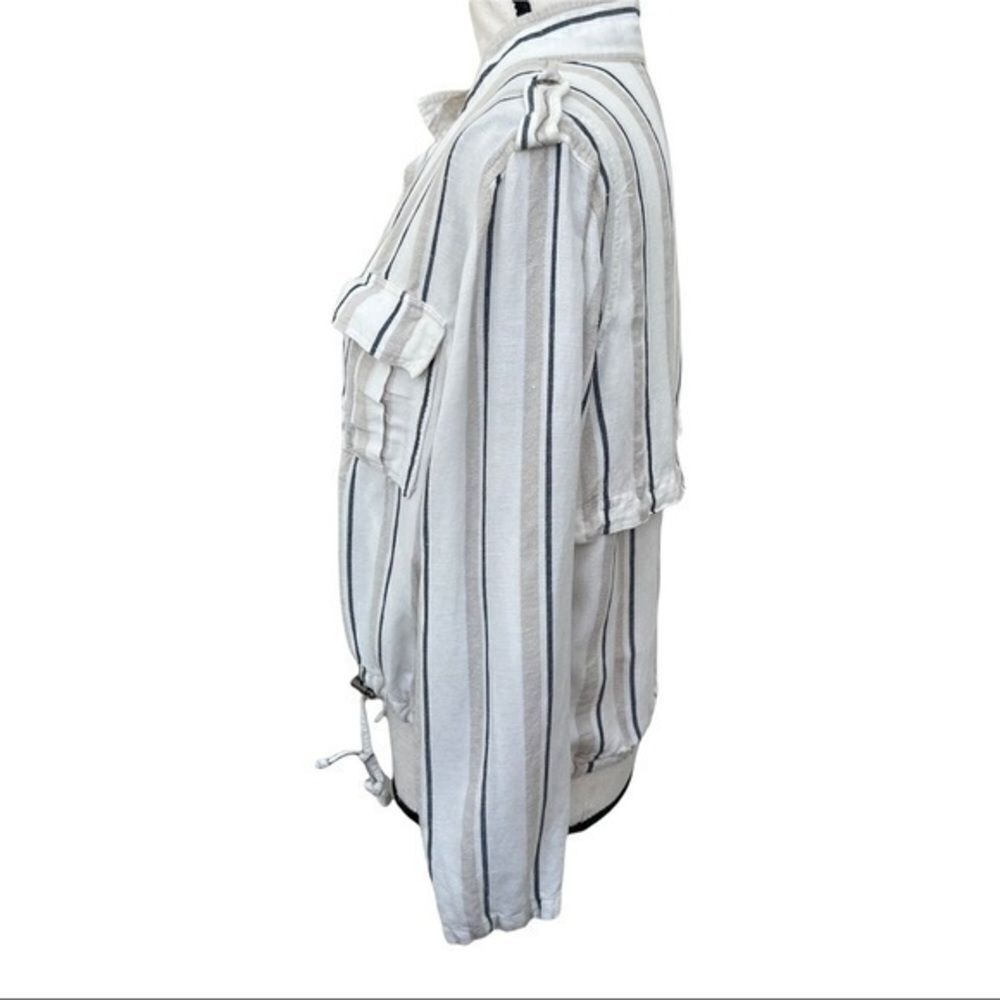 Rails Rowen Linen Blend Jacket Coco Stripe Size S… - image 4